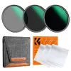  K&F Concept Professzionális ND szűrő szett 72mm (ND8+ND64+ND1000) + szűrőtartó tok + 3db törlőke
