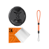 K&F objektívvédő sapka zsinórral + törlőkendő, 62mm