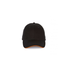 K-UP 6 paneles baseball sapka szendvics ellenzővel KP185, Black/Orange munkaruha