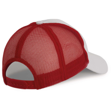 K-UP hálós baseball sapka hat paneles, poliészter KP158, White/Red