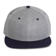 K-UP hip-hop stílusú snapback 6 paneles baseball sapka KP166, Light Grey Heather/Navy