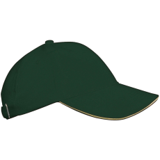K-UP KP042 gyerek baseball sapka hat paneles fém csatos K-UP, Forest Green/Beige-U