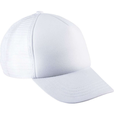 K-UP KP143 gyerek, hálós baseball sapka 5 paneles K-UP, White-U