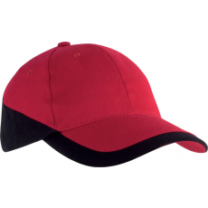 K-UP Uniszex sapka K-UP KP045 Racing - Two-Tone 6 panel Cap -Egy méret, Red/White