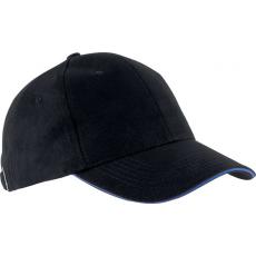K-UP Uniszex sapka Kariban KP011 Orlando - Oekotex Certified 6 panel Cap -Egy méret, Black/Yellow
