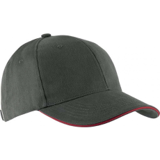 K-UP Uniszex sapka Kariban KP011 Orlando - Oekotex Certified 6 panel Cap -Egy méret, Dark Grey/Yellow