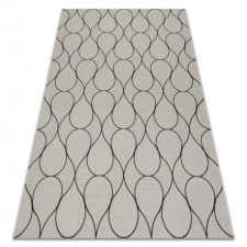  Kab. Fonott sizal flat szőnyeg 49379960 Cseppek krém / fekete 200x290 cm lakástextília