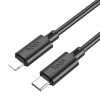  Kábel: HOCO X88 - Lightning / Type-C (USB-C) fekete gyorstöltő kábel 1m, 2,4A