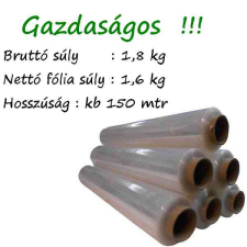 Kábel-Trend Csomagoló sztreccs fólia, 1,8 kg-os 23my, natúr, 150 mtr papírárú, csomagoló és tárolóeszköz