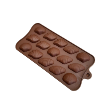 Kagyló alakú, szilikon bonbon forma, 15 adagos sütés és főzés