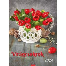 Kalendart 2024-es T093 virágcsokrok falinaptár (24T9300-16A) naptár, kalendárium