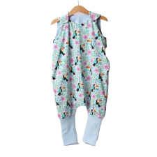  Kamáslis tipegő hálózsák, 2TOG, tukán, virág, rózsaszín-zöld hálózsák, pizsama