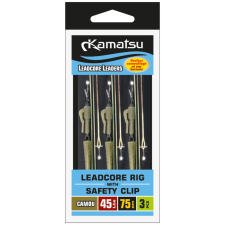 Kamatsu camou ólombetétes előke ólomkapoccsal 45lbs 75cm horgászkiegészítő