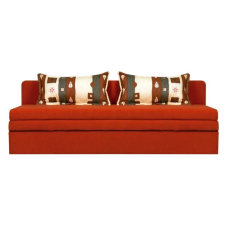  Kanapé ágyfunkcióval és ágyneműtartóval, szövet téglaszínű barna, SARA bútor