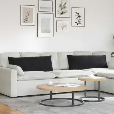  Kanapé párnák 2 pcs Fekete 120 x 40 cm Bársonyos szövet lakástextília