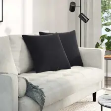  Kanapé párnák 2 pcs Fekete 50 x 50 cm Bársonyos szövet lakástextília