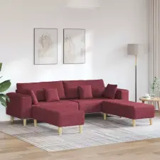  Kanapé párnával 3 pcs Bordó szövet bútor