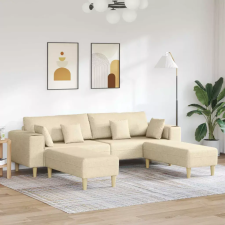  Kanapé párnával 3 pcs Krém szövet bútor