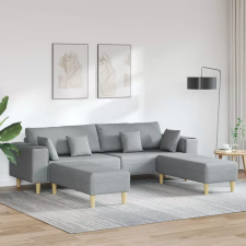  Kanapé párnával 3 pcs Világosszürke szövet bútor