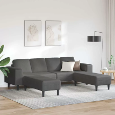 Kanapé párnával Sötétszürke 250 x 188 x 76 cm Bársonyos szövet bútor