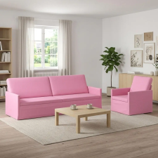  Kanapé Szett 2 pcs Rózsaszín Szövet bútor