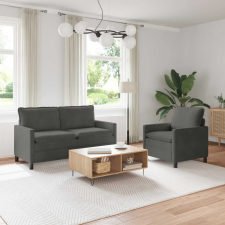  Kanapé Szett 2 pcs Sötétszürke Szövet bútor