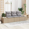  Kanapé Szett párnával 3 pcs Bézs polirattan