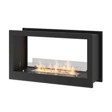  Kandalló InFire 2Side 900, Alagút, Bioetanol, 90x25x50 cm, központi, Védőüveg, Acél, Fekete kályha, kandalló