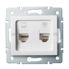 KANLUX 25113 LOGI 02-1440-002 Adat-telefoncsatlakozó aljzat (RJ45 Cat 6+RJ11) villanyszerelés