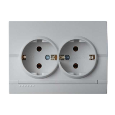 KANLUX 25213 LOGI 02-1270-143 Schuko földelt dupla dugalj komplett 16A - 250V~ villanyszerelés