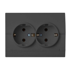 KANLUX 25272 LOGI 02-1270-141 Schuko földelt dupla dugalj komplett 16A - 250V~ villanyszerelés