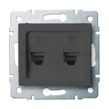 KANLUX 25284 LOGI 02-1380-041 Dupla telefon csatlakozó aljzat, független (2xRJ11) villanyszerelés