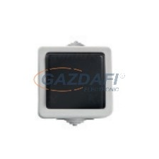 KANLUX 25348 TEKNO 05-1000-143 Egypólusú kapcsoló, fekete, IP54, 250 V villanyszerelés