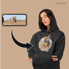  Kapucnis pulóver kedvenced fényképével - XL - Férfi - Fehér női pulóver, kardigán