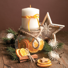 Karácsony Candle in Jar szalvéta 20 db-os 33x33 cm party kellék
