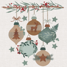 Karácsony Graphic Eco Baubles szalvéta 20 db-os 33x33 cm papírárú, csomagoló és tárolóeszköz