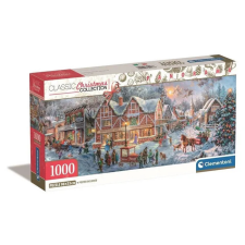 Karácsony i falu Getting Ready 1000 db-os panorama puzzle Clementoni puzzle, kirakós