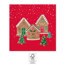 Karácsony i Gingerhouses szalvéta 20 db-os 33x33 cm FSC party kellék