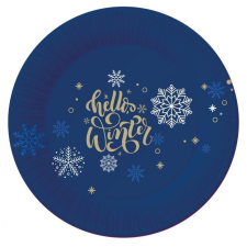 Karácsony i Snowflakes papírtányér 6 db-os 18 cm party kellék