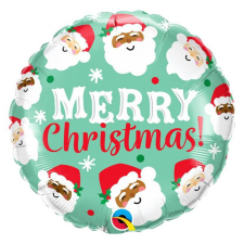Karácsony Merry Christmas Santas, Télapók fólia lufi 46 cm party kellék