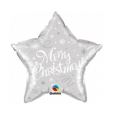Karácsony Merry Christmas Silver Star, Karácsony fólia lufi 51 cm party kellék