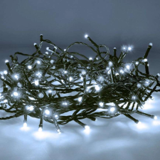 Karácsonyfa izzósor, fényfüzér, 100LED, 6,3m, hideg fehér karácsonyfa izzósor