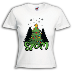  Karácsonyfa - SZOM - Karácsonyi Női Póló