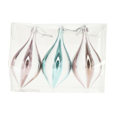  Karácsonyfadísz hosszúkás, glitteres 18x6,1x12,8 cm S/3 dekorációs kellék