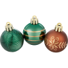  Karácsonyfagömb-készlet 4 cm átmérő 7 darabos barna-zöld
