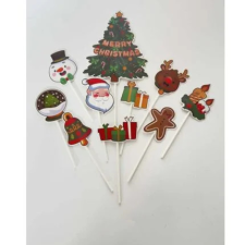  Karácsonyfás papír tortadísz 10 db/ csomag sütés és főzés