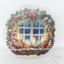  Karácsonyi ablak - fa tábla dekorációs kellék