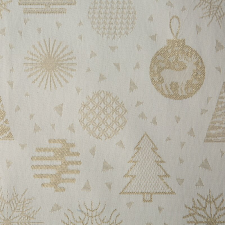  Karácsonyi asztalterítő jacquard anyagból karácsonyi motívumokkal Arany 40x140 cm karácsonyi textilia