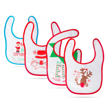  Karácsonyi baba előke - 38 x 27 cm - 4 féle karácsonyi dekoráció