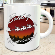 Karácsonyi bögre - Mikulás szánja bögrék, csészék